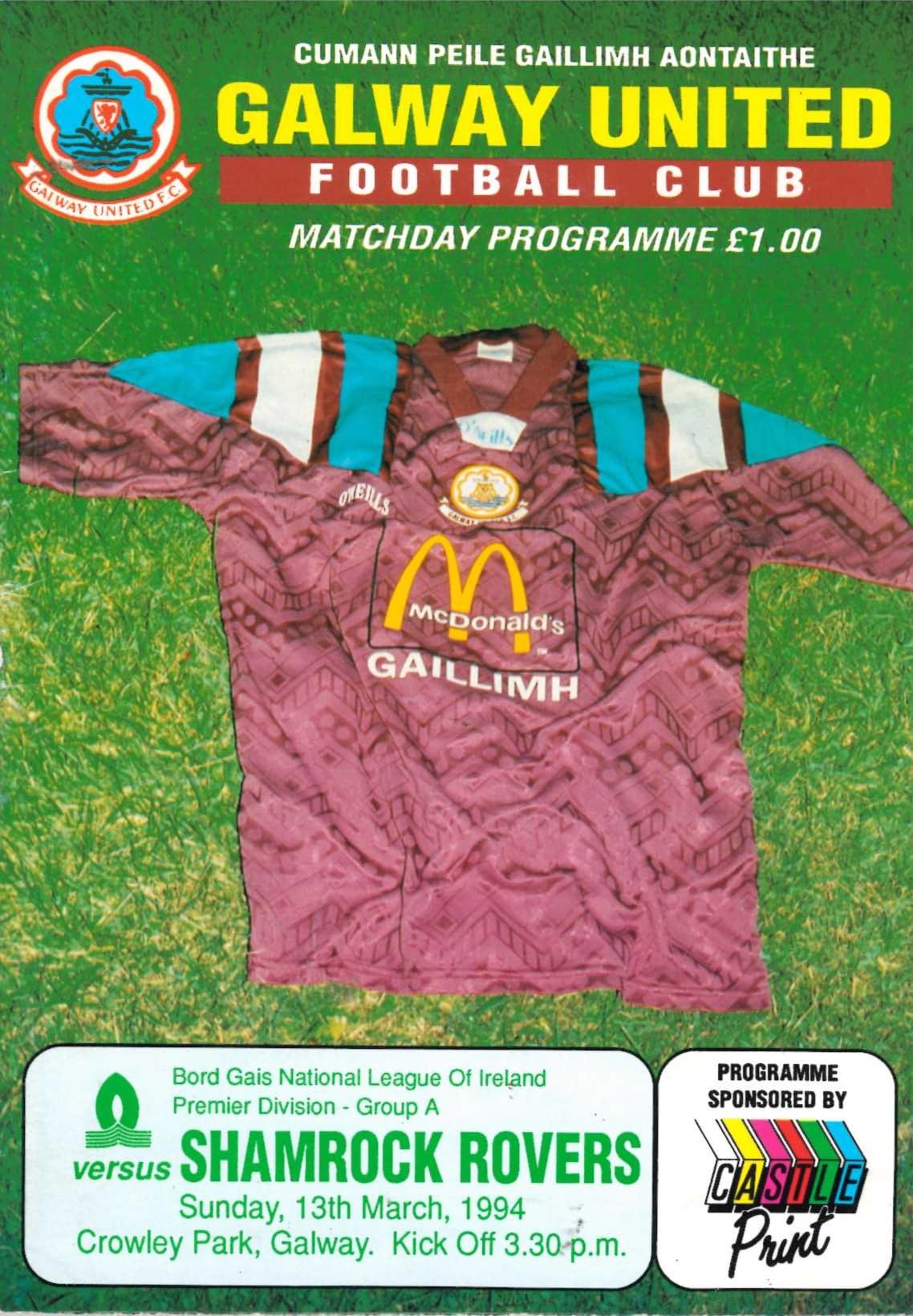 Galway United matchday programme