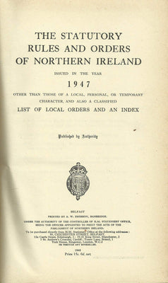 Northern Ireland Statutory Rules and Orders