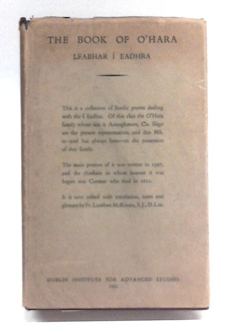 The Book of O'Hara: Leabhar i Eadhra (Irish literature - verse)
