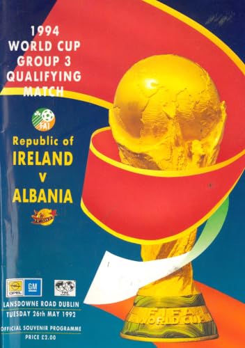 Republic of Ireland v Albania matchday programme,26 May 1992, Lansdowne Road, Dublin - USA 94 World Cup Group 3 Qualifying Match