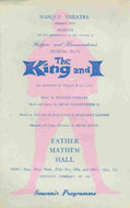 The King and I: Masque Theatre (Dublin) programme, Father Mathew Hall,