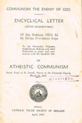 Communism the Enemy of God: Encyclical Letter (Divini Redemptoris) on Atheistic Communism
