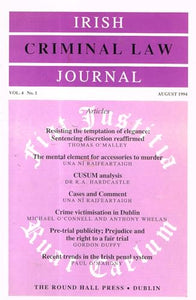 Irish Criminal Law Journal, Vol 4, No 1, August 1994