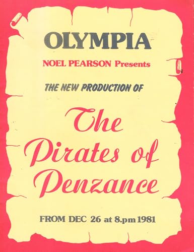 The Pirates of Penzance programme, Olympia Theatre, Dublin - from December 26 1981
