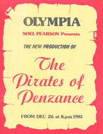 The Pirates of Penzance programme, Olympia Theatre, Dublin - from December 26 1981