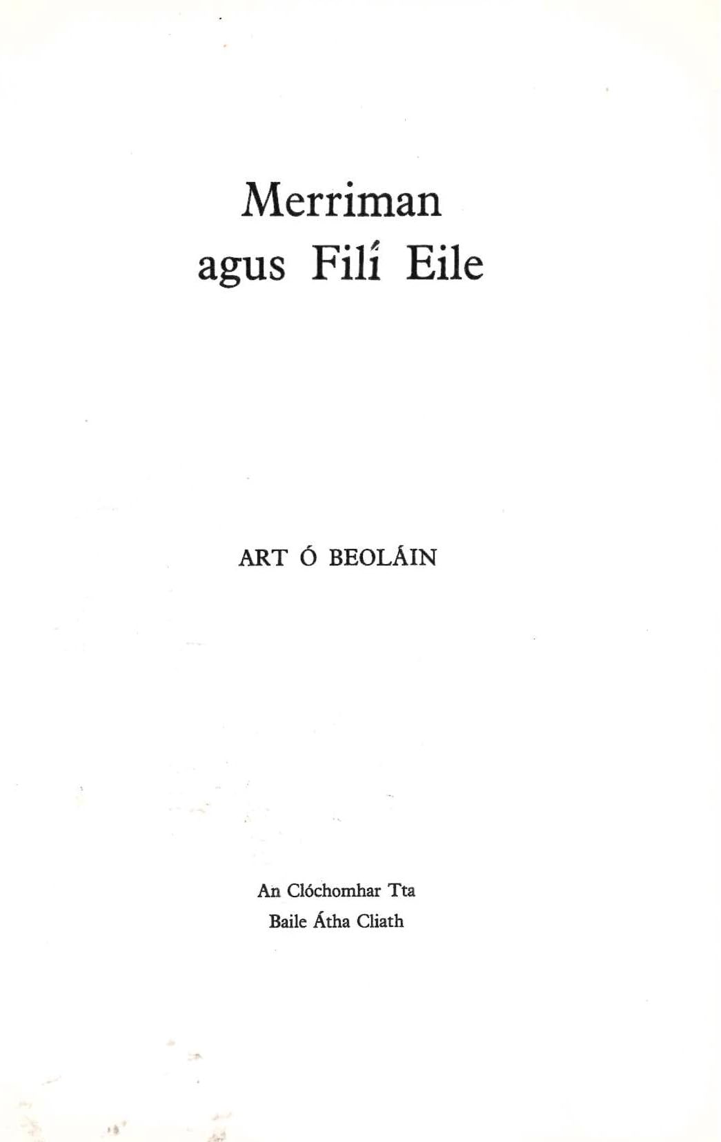 Merriman Agus Fili Eile