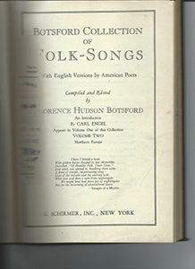 Botsford Collection of Folk Songs: Volume 2 Northern Europe