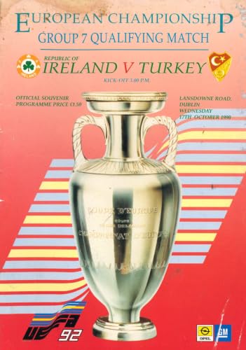 Republic of Ireland v Turkey matchday programme, 17 October 1990, Lansdowne Road, Dublin - European Championship Group 7 Qualifying Match