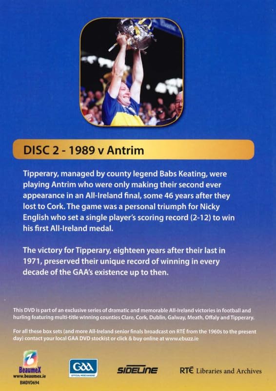 Tipperary GAA Hurling Champions Gaelic Athletic Association Disc 2, 1989 Final Tipperary v Antrim