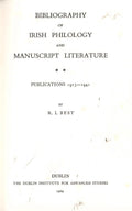 Bibliography of Irish Philology and Manuscript Literature - Publications 1913-1941