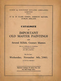 Catalogue of Important Old Master Paintings and Several XIXth Century Masters, Wednesday, November 9th, 1960