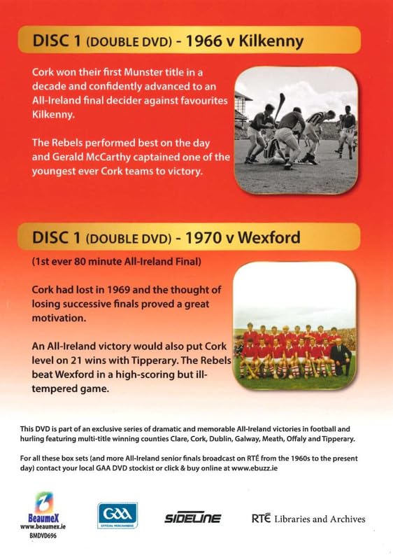 Cork GAA Hurling Champions Gaelic Athletic Association Disc 1, Double DVD 1966 Final Cork v Kilkenny, 1970 Final Cork v Wexford