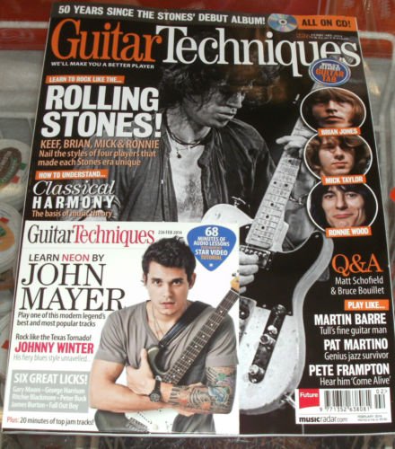 Guitar Techniques magazine Feb 2014 Rolling Stones + Classical Harmony + CD
