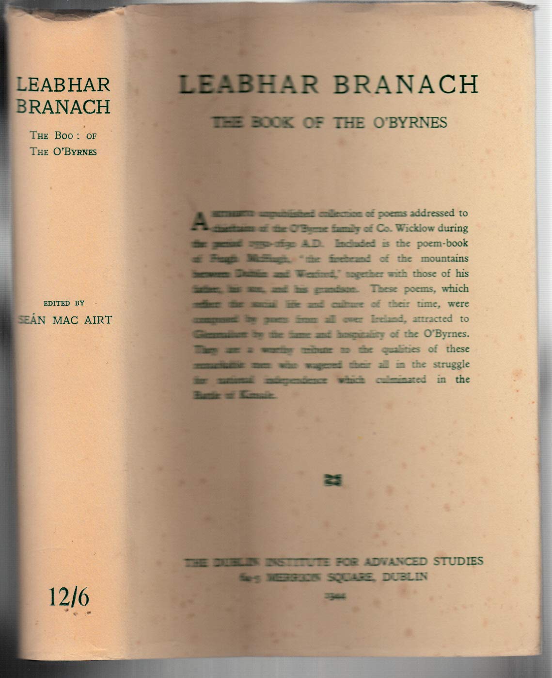 Leabhar Branach: The Book of the O'Byrnes (Irish literature - verse)