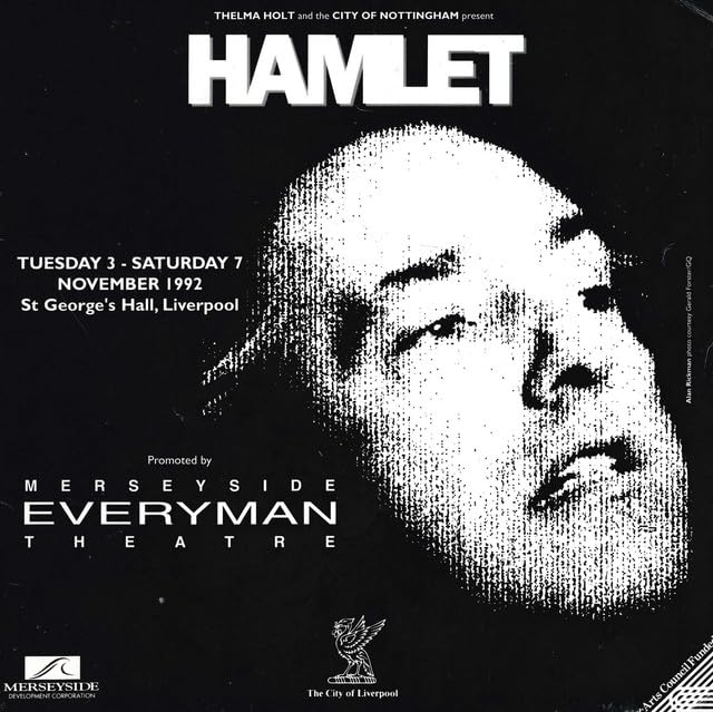 Hamlet by William Shakespeare theatre programme – promoted by Merseyside Everyman Theatre – St George’s Hall, Liverpool, 1992