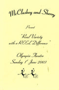 McCluskey and Sherry: Real Variety with a REEL Difference - Olympia Theatre, Sunday 1st June 2003