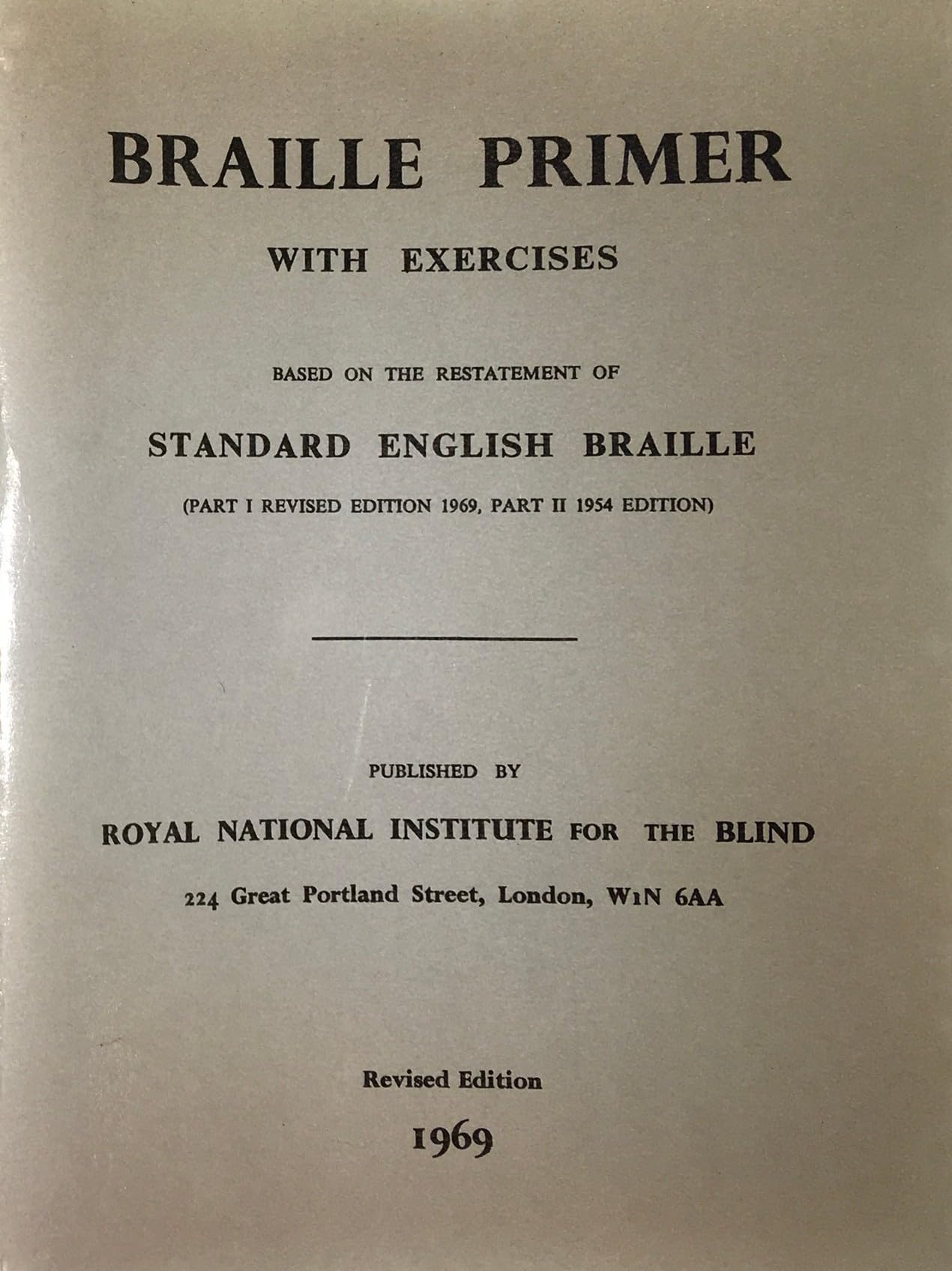 Braille Primer With Exercises