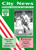 Cork City 'City News' Vol 9 No 13: Cork City v Limerick, 17 January 1993 matchday programme — Premier Division at Bishopstown; Declan Daly on the cover, and floodlights and a stand promised