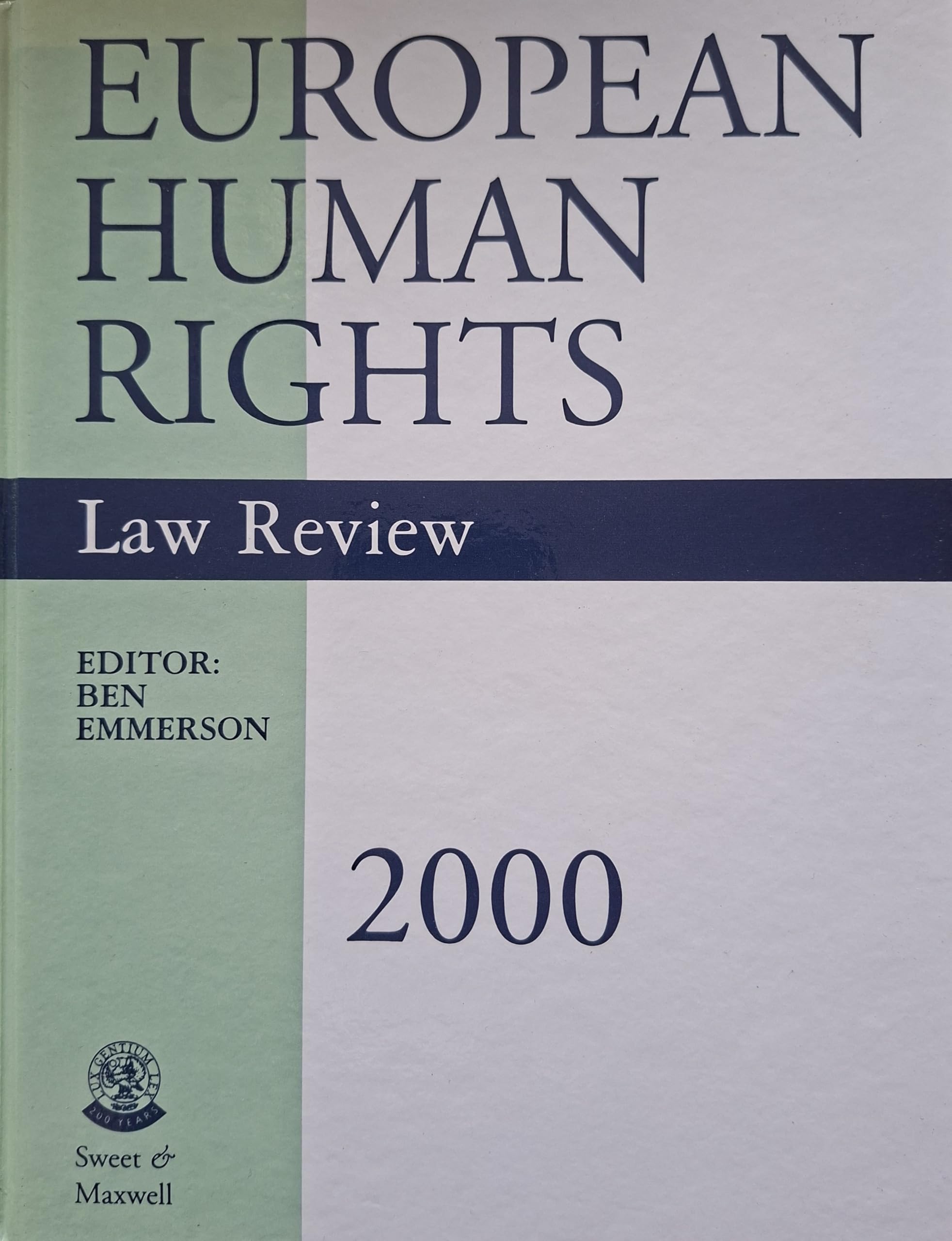 European Human Rights Law Review (2000 Bound Volume)
