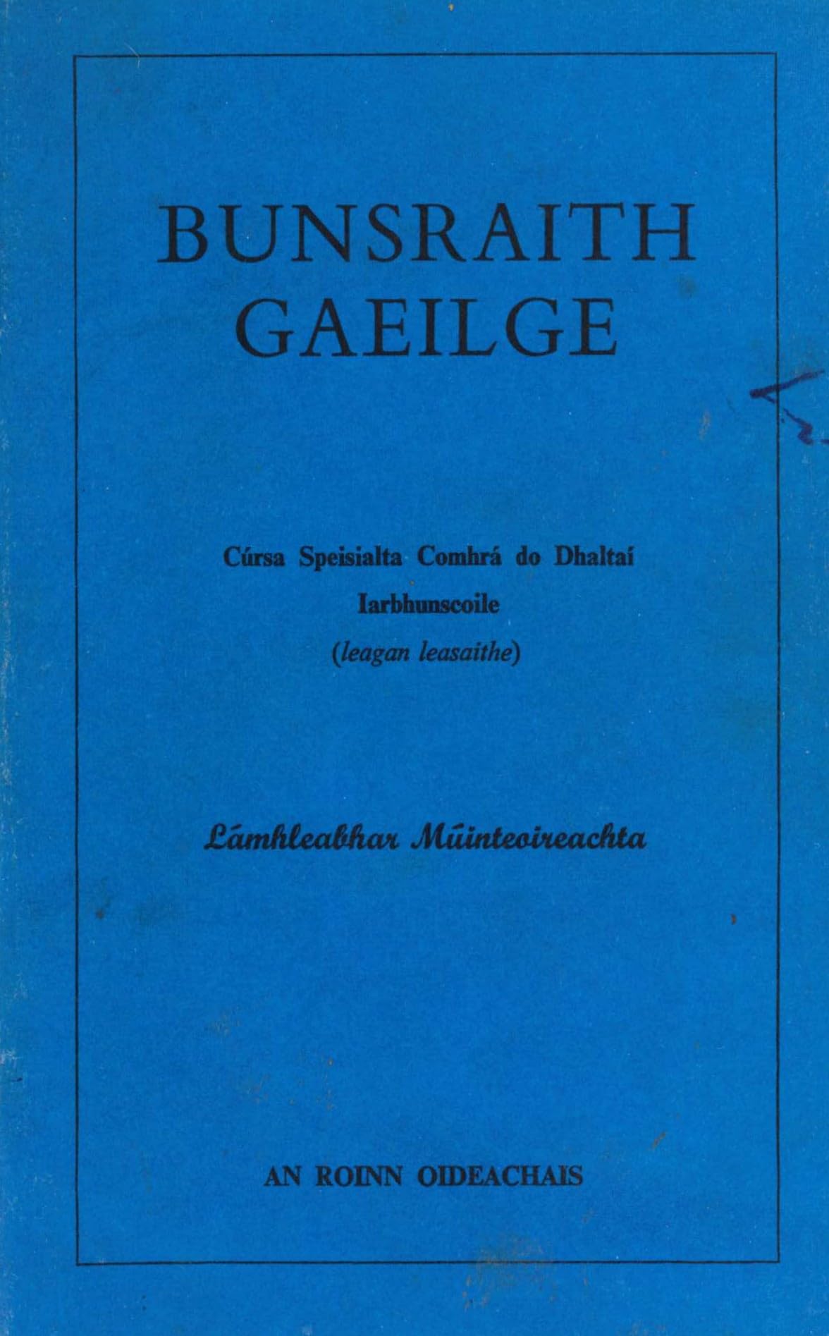Bunsraith Gaeilge: Cúrsa Speisialta Comhrá do Dhaltaí - Iarbhunscoile (leagan leasaithe) - Lámhleabhar Múinteoireachta