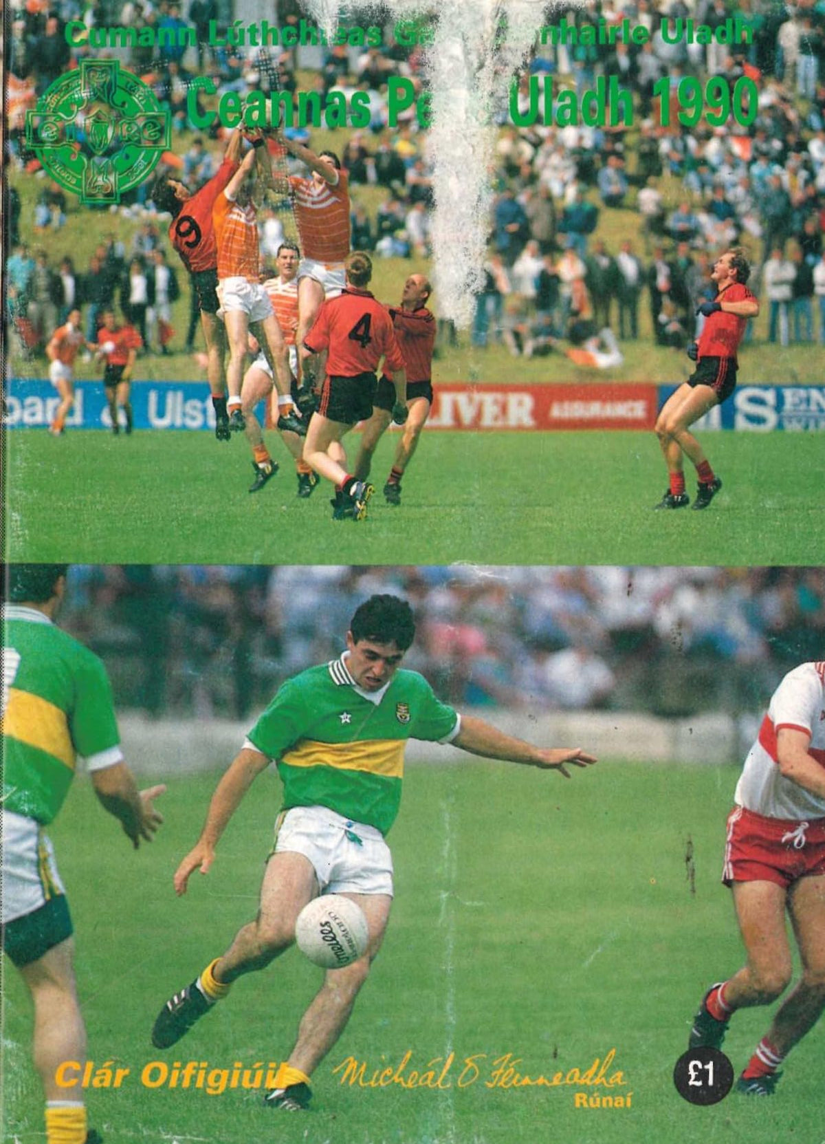 GAA Ulster Senior Football Championship final matchday programme 1990: Armagh vs Donegal, St Tiernach's Park, Clones, 15 July 1990 — Cardinal Ó Fiaich tribute, Donegal's 1990 Ulster title