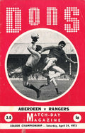 Aberdeen FC 'Dons', Season 1972/73: Aberdeen v Rangers, 21 April 1973 matchday programme — League Championship; Jimmy Bonthrone, Eddie Thomson, Jim Hermiston, Teddy Scott reserve report