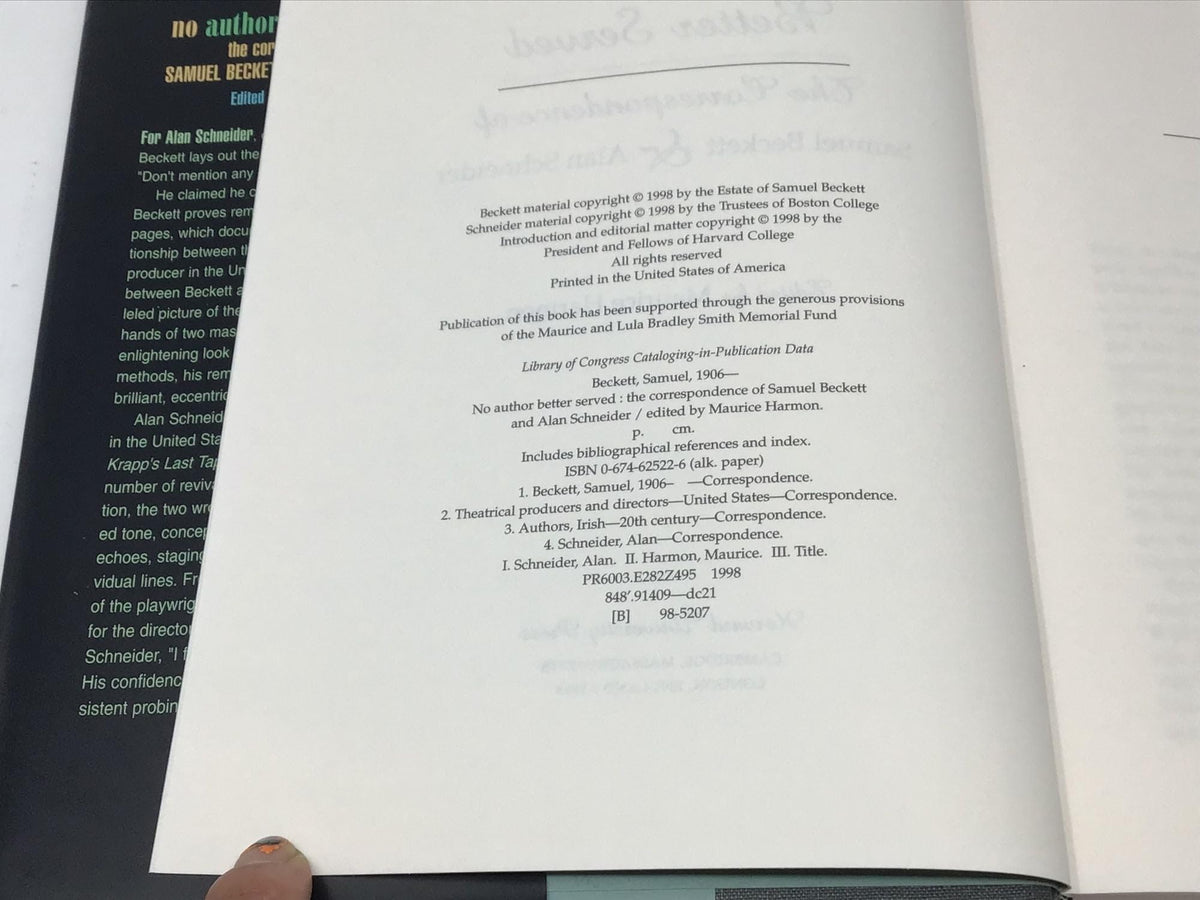 No Author Better Served – The Correspondence of Samuel Beckett & Alan Schneider