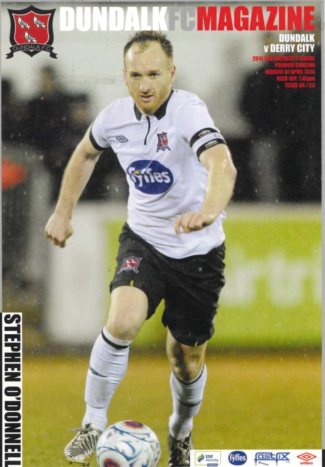 Dundalk FC Magazine Issue 04: Dundalk v Derry City, 21 April 2014 matchday programme — 2014 SSE Airtricity Premier Division at Oriel Park; STEPHEN KENNY's manager's notes from the title season