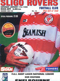 Sligo Rovers FC 'The Bit o' Red' No. 18: Sligo Rovers v Shelbourne, 17 January 1998 matchday programme — the FIRST GAME EVER TELEVISED LIVE from the Showgrounds