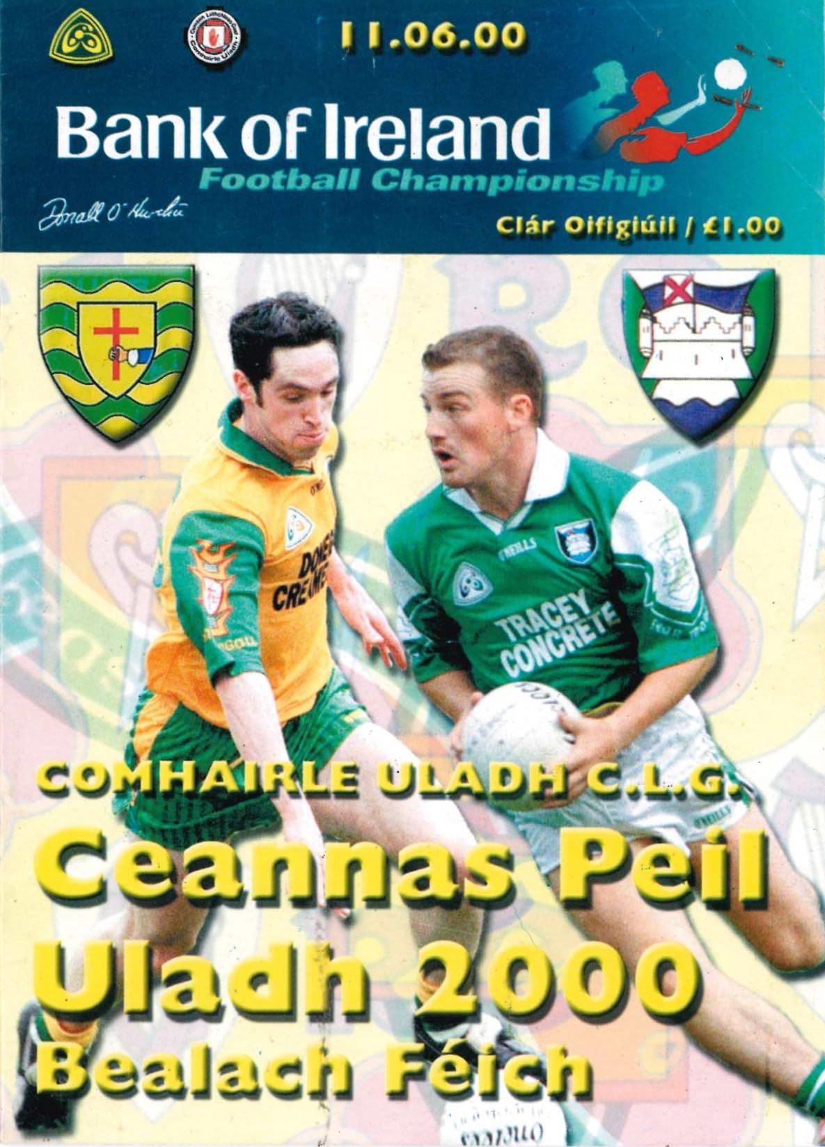 GAA Ulster Senior Football Championship matchday programme 2000: Donegal vs Fermanagh, MacCumhaill Park, Ballybofey, 11 June 2000 — Fermanagh's 2000 Ulster run