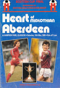 Scottish Cup final programme, Season 1985/86: Heart of Midlothian vs Aberdeen, Hampden Park, 10 May 1986 — the Scottish Cup final at Hampden; Hearts after thirty years, Alex McLeish and Sandy Jardine