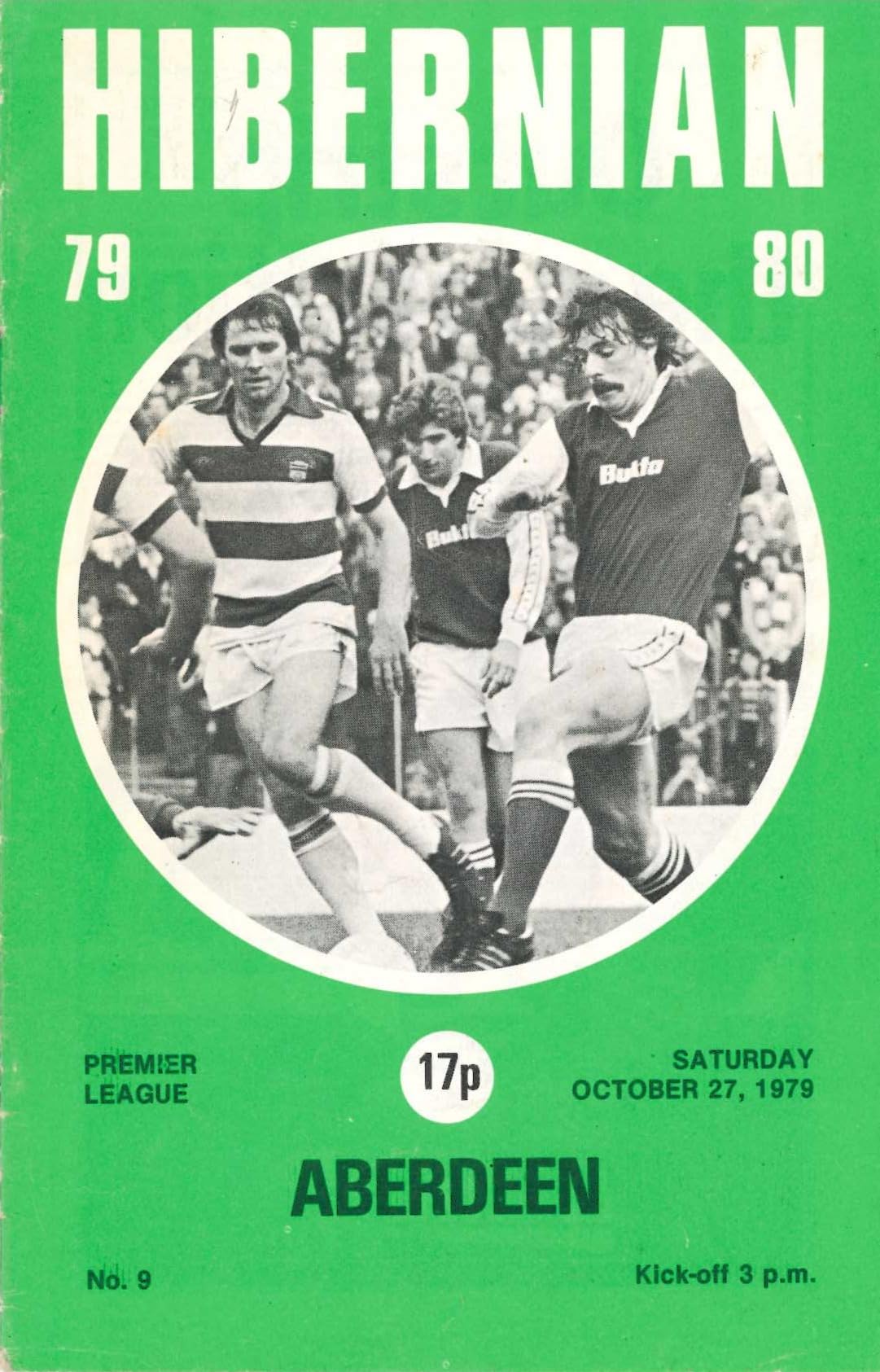 Hibernian FC, Season 1979/80, No. 9: Hibernian v Aberdeen, 27 October 1979 matchday programme — Premier League; Eddie Turnbull, Tom Hart, Jock Stein, Tony Higgins
