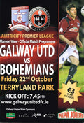 Galway United FC 'Maroon View': Galway United v Bohemians, 22 October 2010 matchday programme — Airtricity Premier League at Terryland Park; NICK LEESON as chief executive