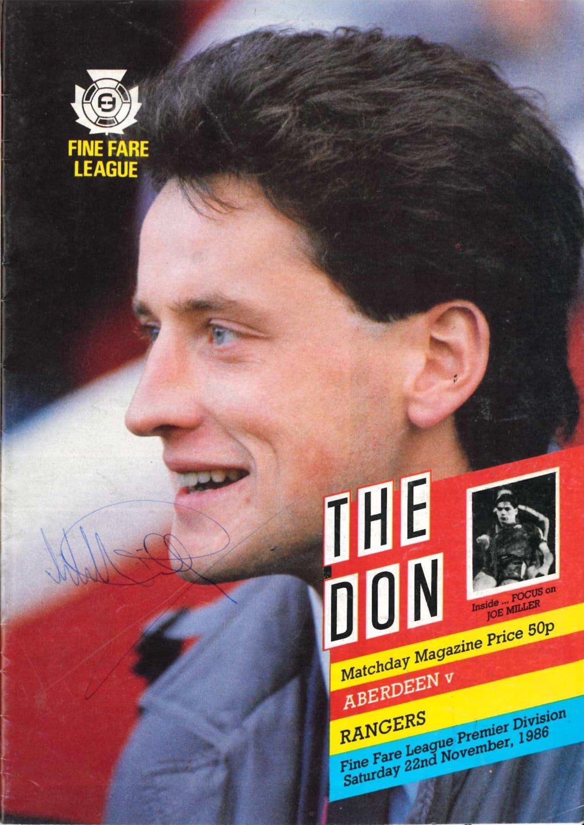 Aberdeen FC 'The Don', Season 1986/87: Aberdeen v Rangers, 22 November 1986 matchday programme — Ian Porterfield's first home match; Graeme Souness, Chris Woods, Jim Leighton, Tommy McIntyre