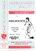 Sligo Rovers FC 'The Bit o' Red' No. 24: Sligo Rovers v Shelbourne, 12 April 1995 matchday programme — Bord Gáis National League Premier Division; LAWRIE SANCHEZ player-manager
