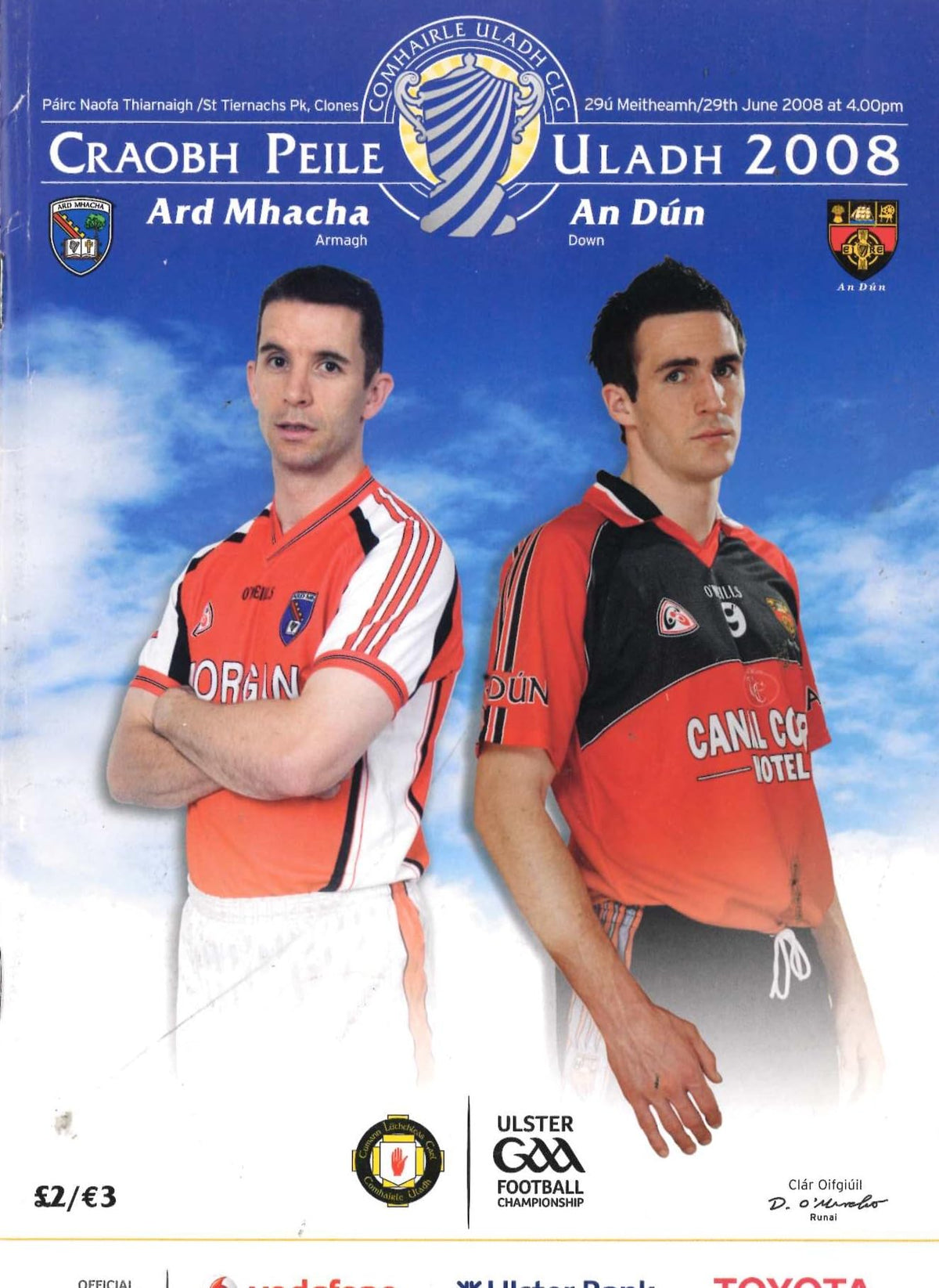 GAA Ulster Senior Football Championship semi-final matchday programme 2008: Armagh vs Down, St Tiernach's Park, Clones, 29 June 2008 — Armagh's 2008 Ulster title run