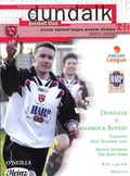 Dundalk FC: Dundalk v Shamrock Rovers, 18 October 2001 matchday programme — eircom National League Premier Division at Oriel Park; the editorial that confronted racist chanting