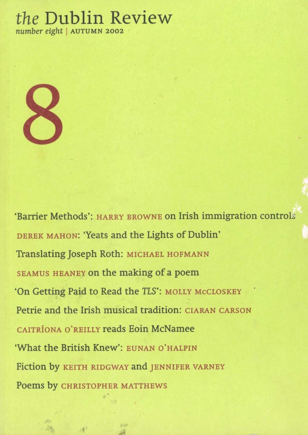 The "Dublin Review": 8