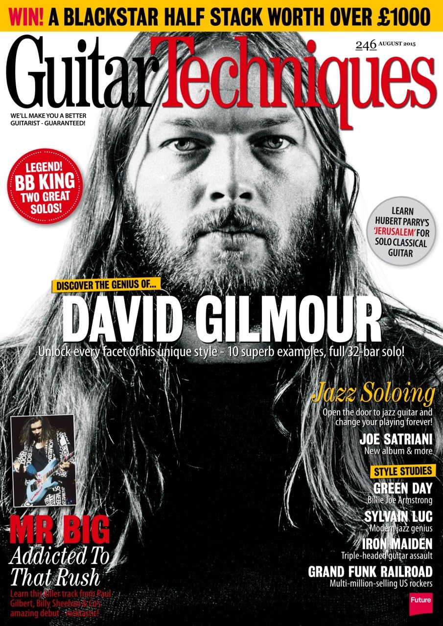 Guitar Techniques magazine 246, August 2015 - David Gilmour, Pink Floyd