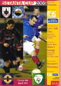 Longford Town FC: Longford Town v Linfield, 4 April 2005 matchday programme — SETANTA CUP 2005, the inaugural cross-border competition, at Flancare Park