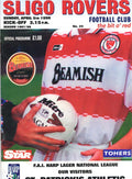 Sligo Rovers FC 'The Bit o' Red' No. 25: Sligo Rovers v St Patrick's Athletic, 5 April 1998 matchday programme — FAI Harp Lager National League; Brian Kerr and the Ireland youths