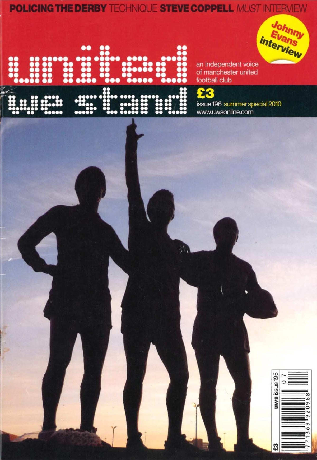United We Stand magazine, Issue 196, Summer Special 2010: An Independent Voice of Manchester United – Policing the Derby, Steve Coppell, Duncan Drasdo (MUST), Johnny Evans, Holy Trinity