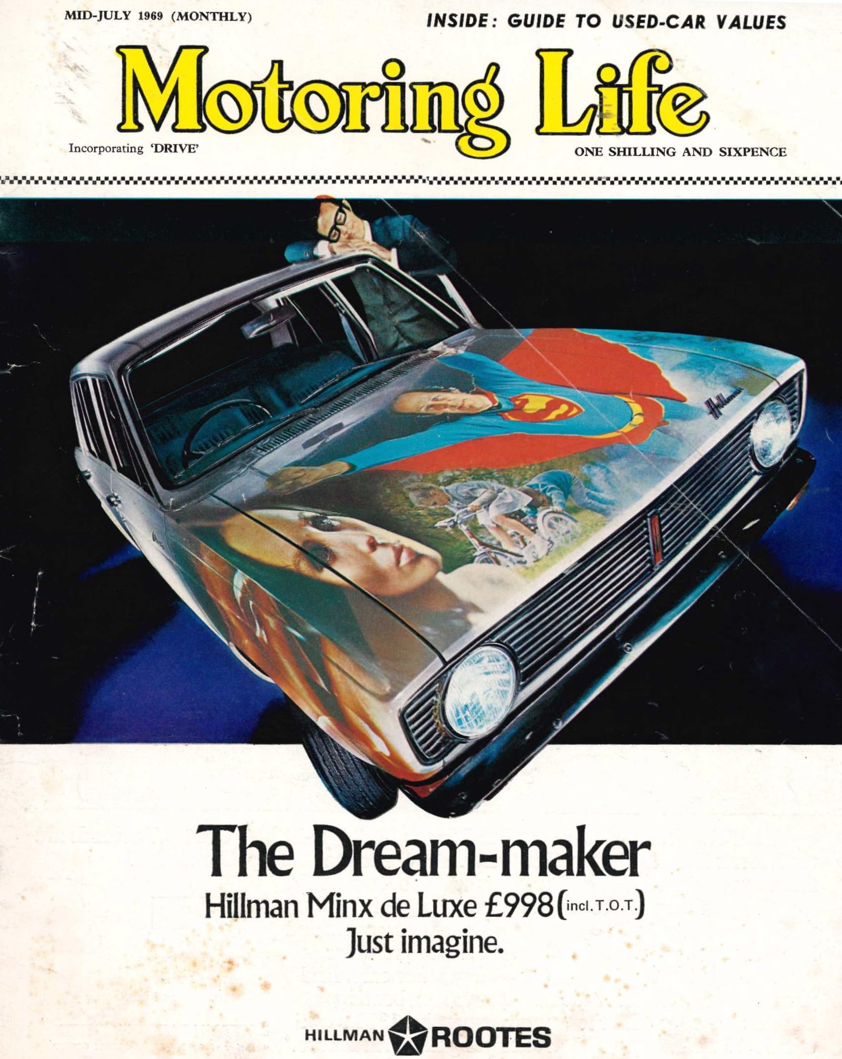 Motoring Life magazine (Ireland) - incorporating Drive - Mid-July 1969 - Hillman Minx de Luxe