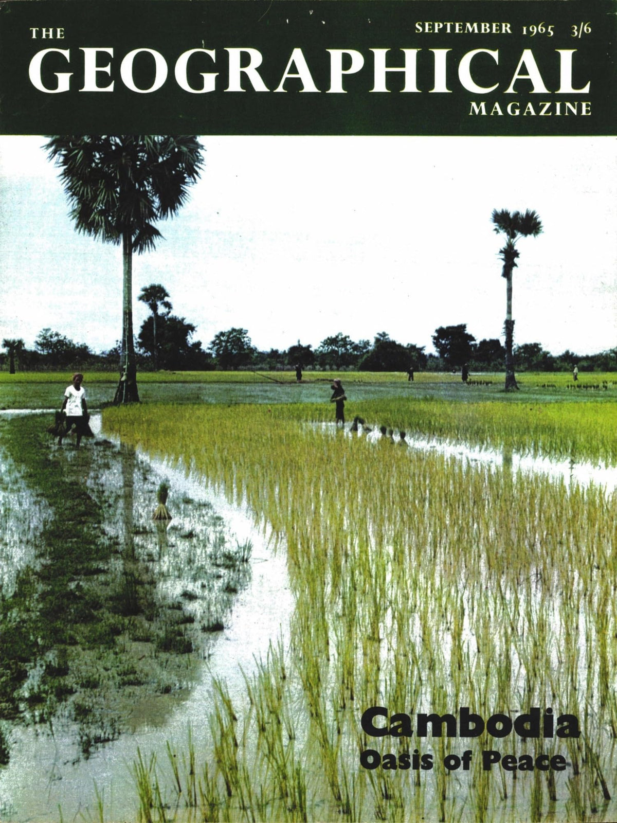 The Geographical Magazine, September 1965, Vol XXXVIII (38) No 5: Cambodia: Oasis of Peace; Heroic Masada by Yigael Yadin; Nottingham: Queen of the Midlands; Iron and Steel