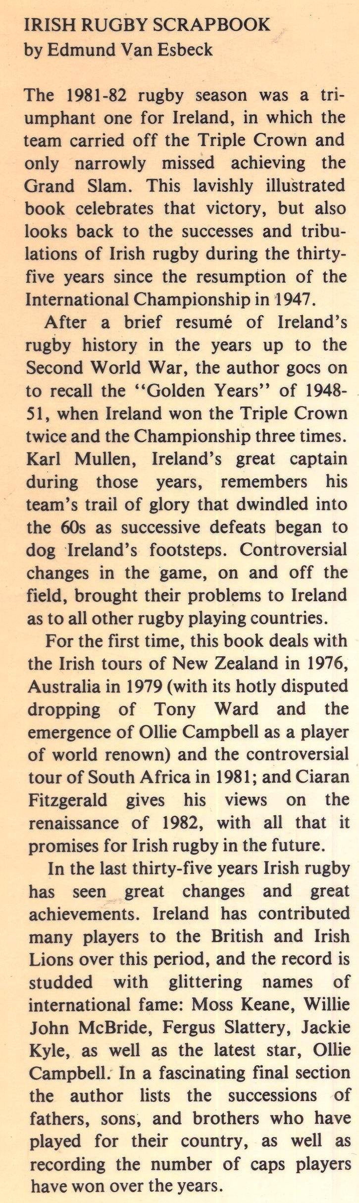 Irish Rugby Scrapbook