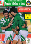 Republic of Ireland v Russia matchday programme, 23 March 1994, Lansdowne Road, Dublin - World Cup Qualifying Match - Mick McCarthy cover