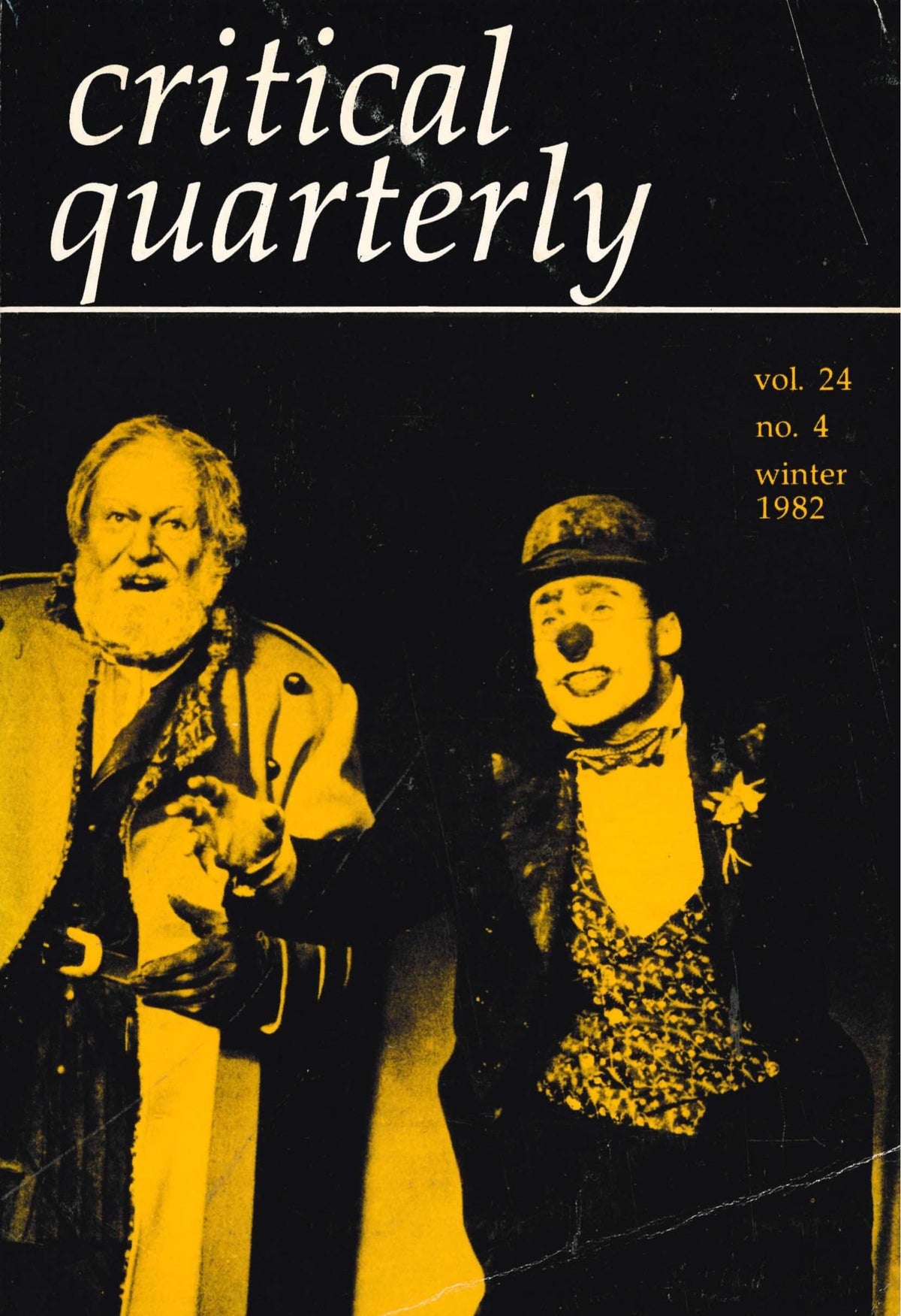 Critical Quarterly journal, Volume 24, No 4, Winter 1982