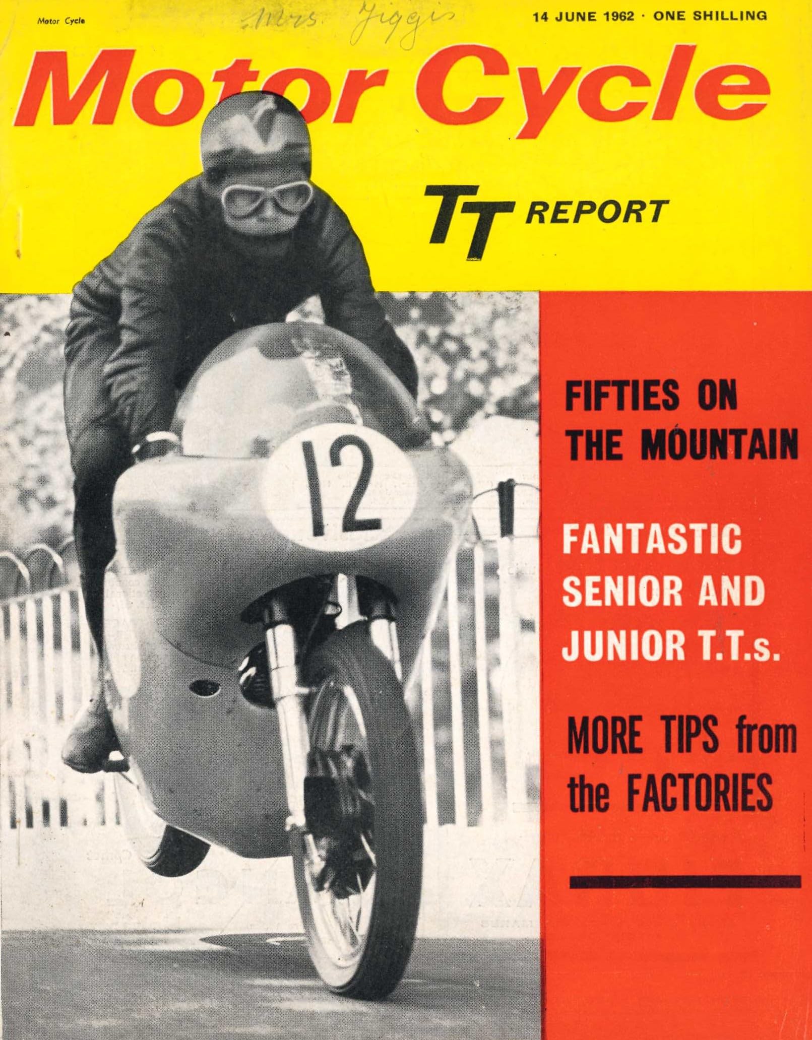 MOTOR CYCLE MAGAZINE 14 JUNE 1962