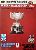 Leinster Schools Senior Challenge Cup final matchday programme 1999: Blackrock College v Cistercian College Roscrea, Lansdowne Road, 17 March 1999 – St Patrick's Day schools rugby final