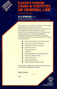 Cases and Statutes on Criminal Law